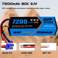 Pikkukuva 2 / 4: LiPo-akku, 11.1V 7200mAh, 80C EC5,4KPL 3S7200 80C EC5
