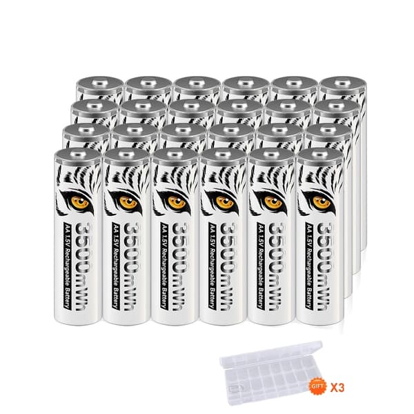 PALO AA Genopladelige Batterier, 3500mAh Kapacitet, 1.5V Spænding,1.5V, 24 stk