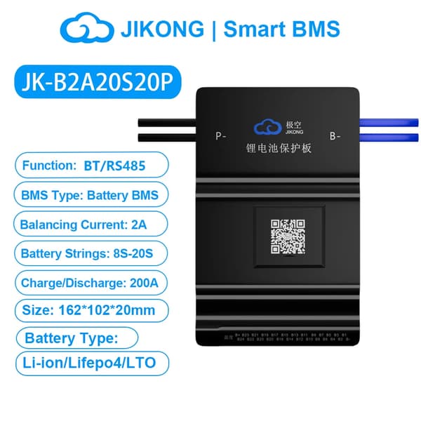 Smart BMS, understøtter 8S-24S batterier, aktiv balanceringsfunktion,B2A20S20P