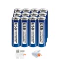 Miniatyrbillede 1 af 2: Genopladelige Lithium USB-batterier, høj kapacitet 3600mWh, alsidige til fjernbetjeninger og legetøj,12AA