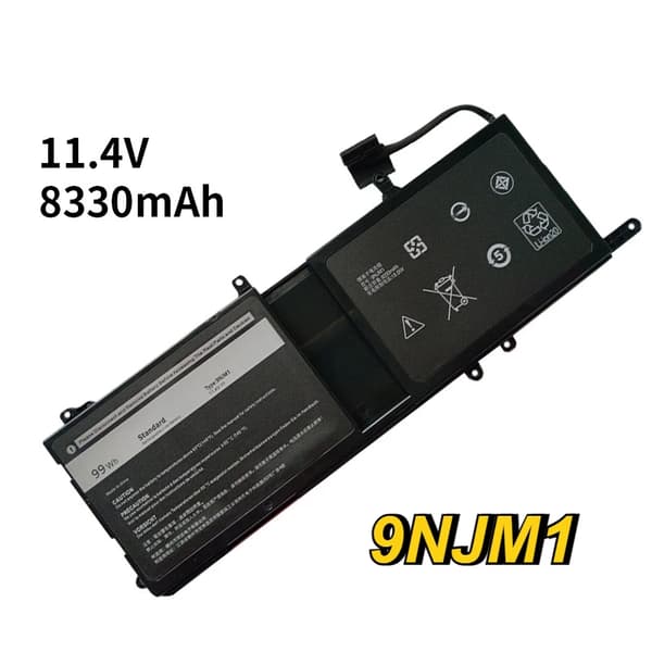Laptopbatteri 9NJM1, høj kapacitet 8330mAh, lithium-ion teknologi,sort, 8400 mAh