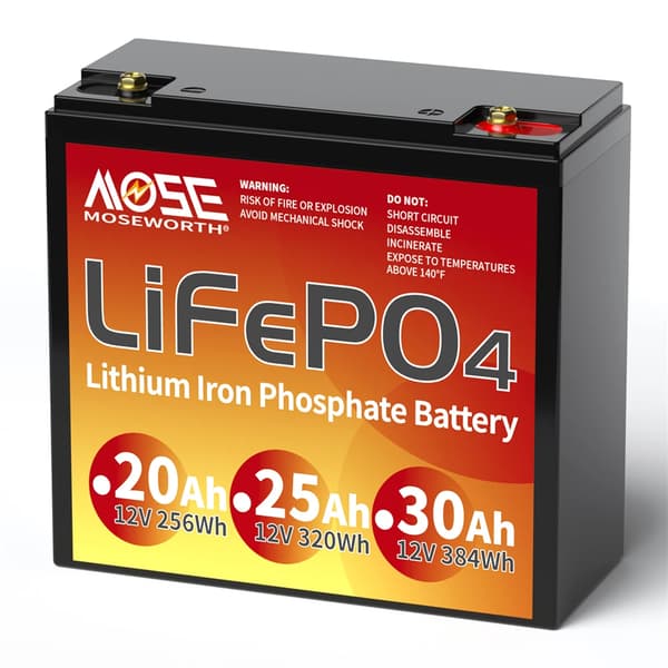 12V LiFePO4-batteri, 25Ah kapacitet, letvægtsdesign,12V 25Ah