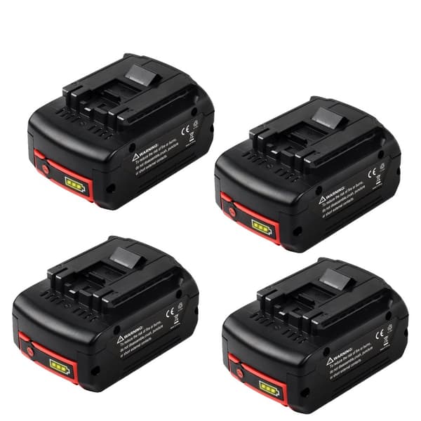 Erstatnings-Bosch 18V-batteri, 6,0Ah kapacitet, LED-indikator,4PACK 6000mAh