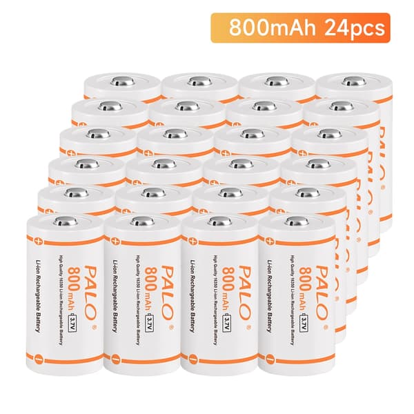 PALO 16340 Genopladeligt Batteri, 800mAh Kapacitet, 3.7V Spænding,24 stk. batteri