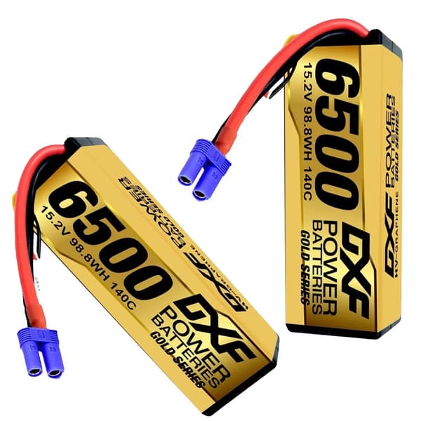 Lithiumbatteri, 15.2V, 6500mAh, 140C,2PCS 4S 6500 EC5