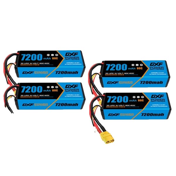 3S Lipo-akku, 7200mAh kapasiteetti, XT90-liitin,4PCS3S720080CXT90