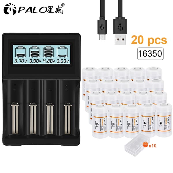 Genopladelige CR123A Batterier, 800mAh Kapacitet, Li-ion Teknologi,20 Batteri 1 Oplader