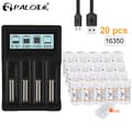 Miniatyrbillede 2 af 2: Genopladelige CR123A Batterier, 800mAh Kapacitet, Li-ion Teknologi,20 Batteri 1 Oplader