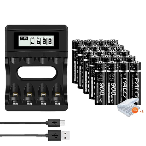 Genopladeligt AAA Lithium Batteri Sæt, 12-20 Batterier Inkluderet, Oplader med CE Certificering,20 AAA og oplader