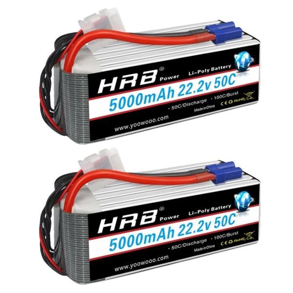 RC Lipo -akku, 5000mAh kapasiteetti, 22.2V jännite,6S 5000mah EC5