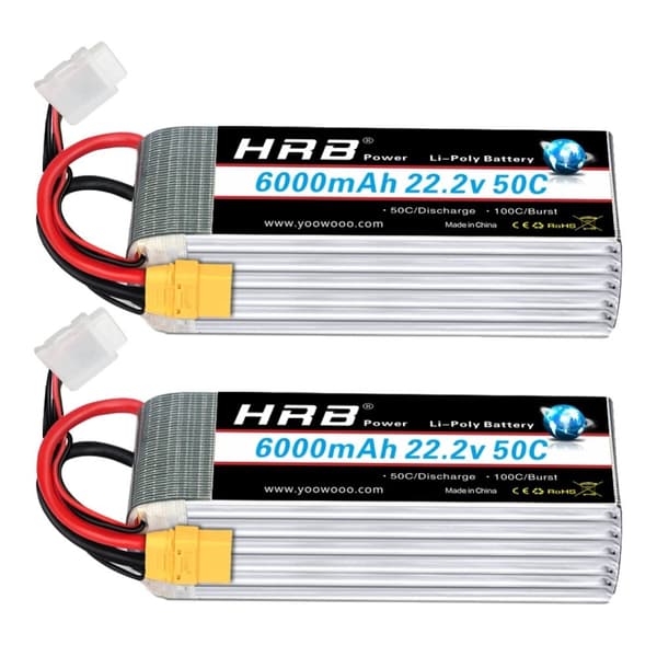 RC Lipo-batteri, 5000mAh kapacitet, 22,2V spænding,6S 6000mah XT90