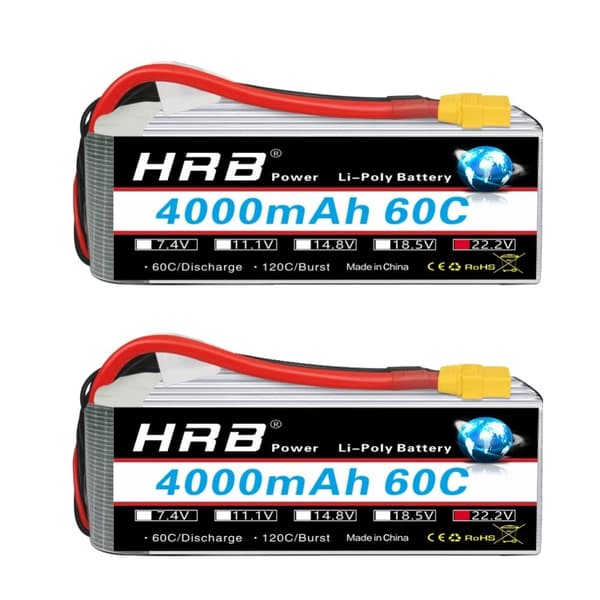 RC Lipo -akku, 5000mAh kapasiteetti, 22.2V jännite,6S 4000mah XT90