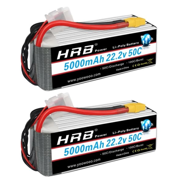 RC Lipo-batteri, 5000mAh kapacitet, 22,2V spænding,6S 5000 mah XT90