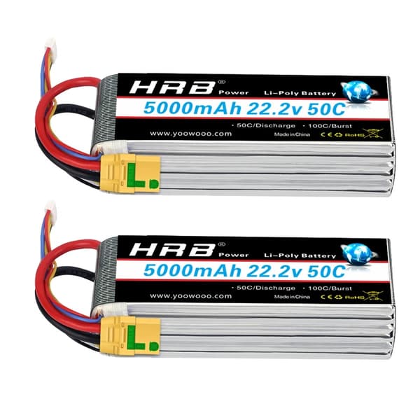 RC Lipo-batteri, 5000mAh kapacitet, 22,2V spænding,6S 5000 mah XT90S