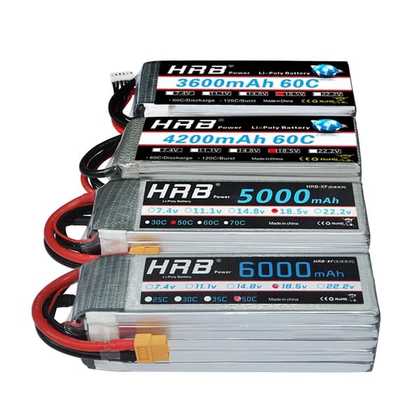 HRB 18.5V Lipo-akku, 5000mAh kapasiteetti, 50C purkausnopeus,5000mah 50C T