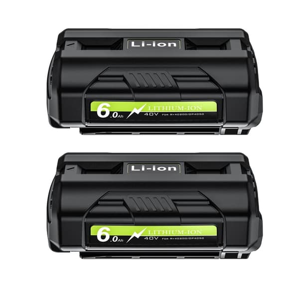 Ryobi 40V Lithium-ion Batteri, 6000mAh Kapacitet, LED Opladningsindikator,2BAT