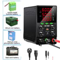 Miniatyrbillede 1 af 2: Justerbar DC Strømforsyning, 30V 20A Udgivelse, USB Hurtigopladningsporte,60V 5A opladning, 220V EU STIK