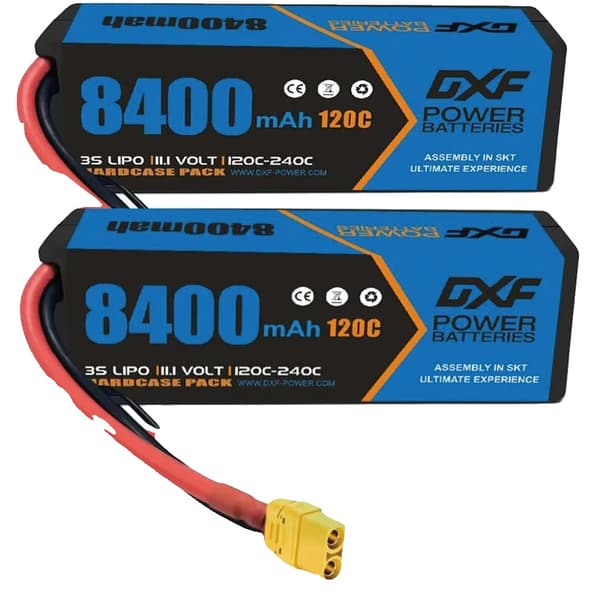DXF Lipo-akku, 8400mAh kapasiteetti, 120C purkausnopeus,2PCS3S8400120CXT90