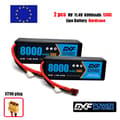 Miniatyrbillede 2 af 2: 2PCS DXF LiPo-batteri, høj kapacitet 5200mAh til 9200mAh, afladningshastigheder op til 130C,2PCS3S8000 130C XT90