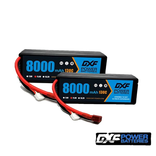 2PCS DXF LiPo-batteri, høj kapacitet 5200mAh til 9200mAh, afladningshastigheder op til 130C,2PCS3S8000 130C XT90