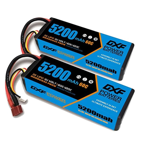 2 kpl DXF LiPo-akku, suuri kapasiteetti 5200mAh - 9200mAh, purkausnopeudet jopa 130C,2PCS3S520060CDEANS
