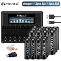 Miniatyrbillede 2 af 2: Genopladelige batterier, 3000mAh AA, 1100mAh AAA,12AA AAA 1 Oplader