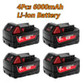 Miniatyrbillede 2 af 2: Li-ion batteri, 6000mAh kapacitet, 18V spænding,4Pcs Batteri
