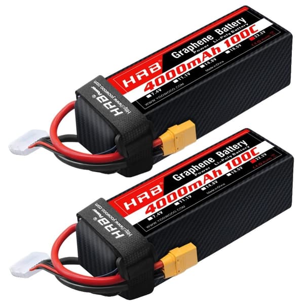 22.2V LiPo-batteri, 4000mAh kapacitet, 100C afladningsrate,6S 4000mah XT90 2PC