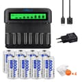 Pikkukuva 1 / 2: Uudelleenladattava akku, suuri kapasiteetti 4000mAh, LCD USB-laturi,8D ja laturi