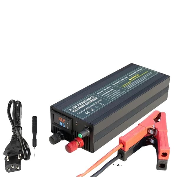 12V Lithiumbatterioplader, justerbar strøm op til 60A, CE-certificeret,12V, 100Ah Alligator Clip