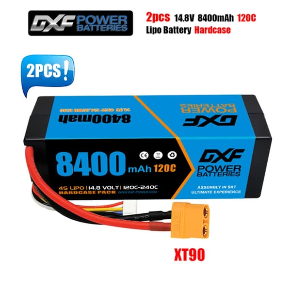 Lipo Batteri, 8400mAh Kapacitet, Grafen Teknologi,2PCS4S8400XT90