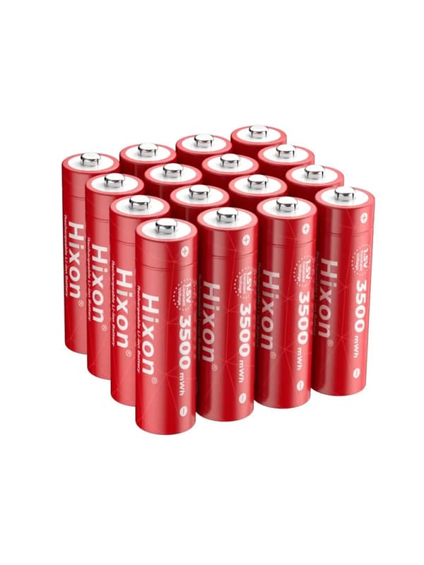 AA Lithium Genopladeligt Batteri, 3500mWh Kapacitet, Lav Spændings Påmindelsesfunktion,1.5V, 16stk batteri