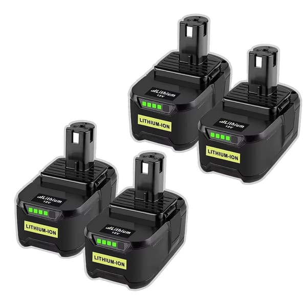 Ryobi One Plus 18V Batteri, 5.5Ah Kapacitet, 4 LED Strømindikator,4 stk 5.5Ah batteri