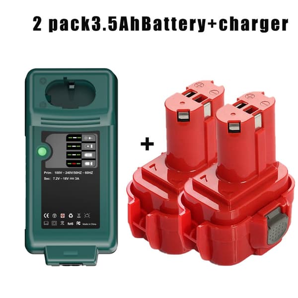 14.4V Ni-MH Vaihtobatteri, 3500mAh Kapasiteetti, Yhteensopiva Useiden Työkalumallien Kanssa,2Kpl 3.5Ah 1lataaja
