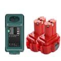 Pikkukuva 1 / 2: 14.4V Ni-MH Vaihtobatteri, 3500mAh Kapasiteetti, Yhteensopiva Useiden Työkalumallien Kanssa,2Kpl 3.5Ah 1lataaja