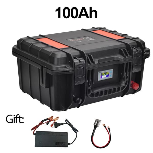12V LiFePO4-batteri, 100AH/120AH kapacitet, flera utgångsanslutningar,100AH ​​12,8V Orange