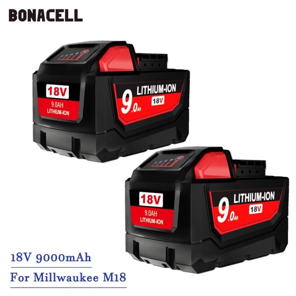 M18 Batteribyte, 9,0Ah Kapacitet, Avancerad Li-Ion Teknik,2Picec 9.0Ah