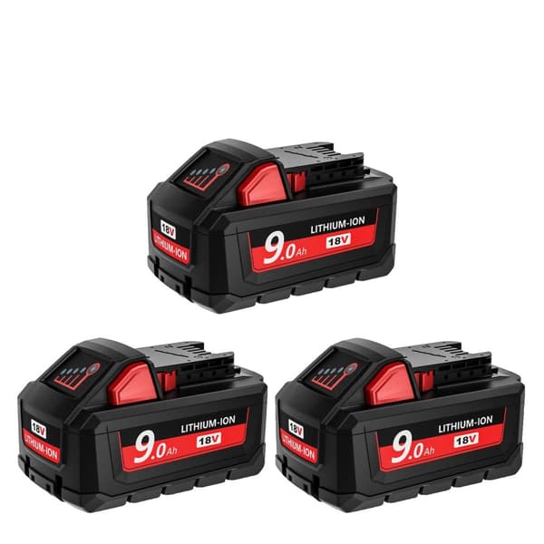 9000mAh litiumjonbatteri, 18V spänning, överladdningsskydd,3Pcs Batteri