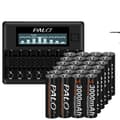 Miniatyrbild 1 av 2: AA uppladdningsbart batteri med smart laddare, 3000mAh kapacitet, 1800 uppladdningscykler,24batteri 1laddare