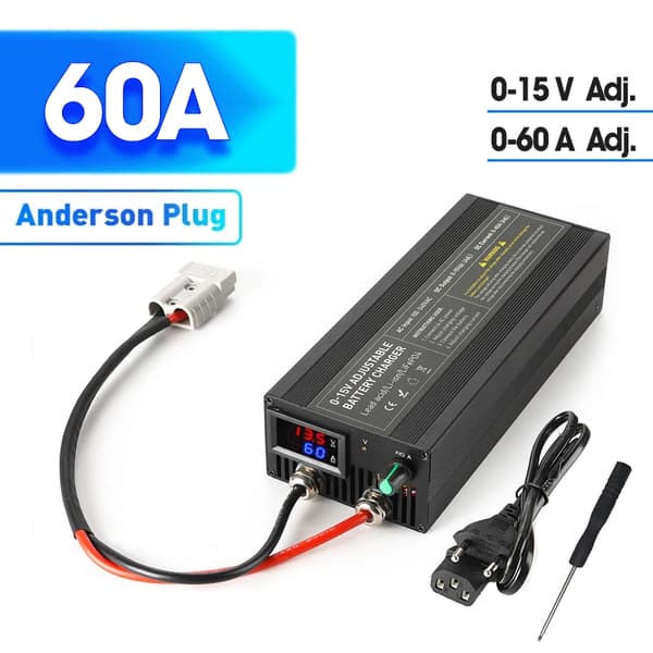 Lifepo4 Oplader, Strøm/Spænding Justerbar, Maksimum 60A,60A DL-Anderson