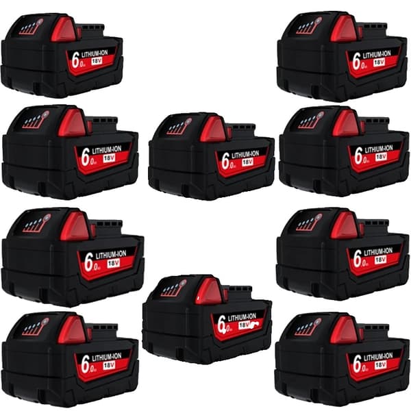 Erstatning til 18V værktøj, kapacitet, CE-certificeret,10Pcs 6000mAh