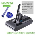 Miniatyrbillede 2 af 2: Genopladeligt støvsugerbatteri, 6000mAh kapacitet, Li-ion type,1 batteri 1pre 1post
