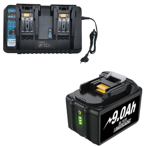 Uppladdningsbart batteri, 9000mAh kapacitet, kompatibelt med flera modeller,1st 9.0 laddare