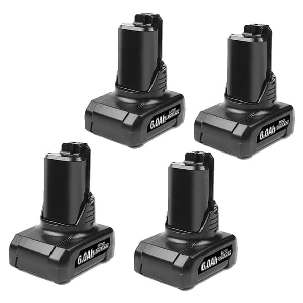 Bosch Kompatibelt Uppladdningsbart Batteri, 12V 6.0Ah Kapacitet, Högpresterande Li-jon Kraft,4Pcs 6.0Ah Batteri