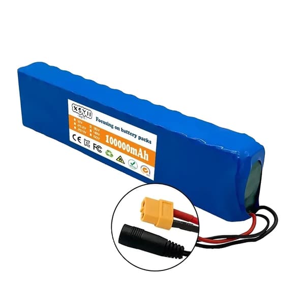 Litiumakku, 100000mAh kapasiteetti, 36V jännite, BMS-toiminto,XT60-DC