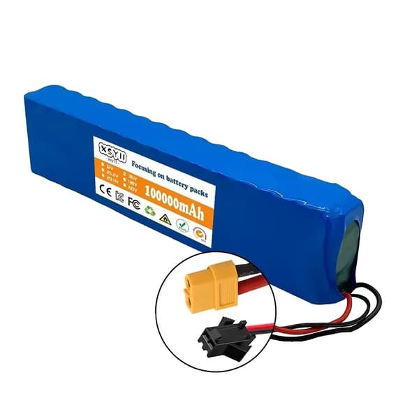 Litiumakku, 100000mAh kapasiteetti, 36V jännite, BMS-toiminto,XT60-SM