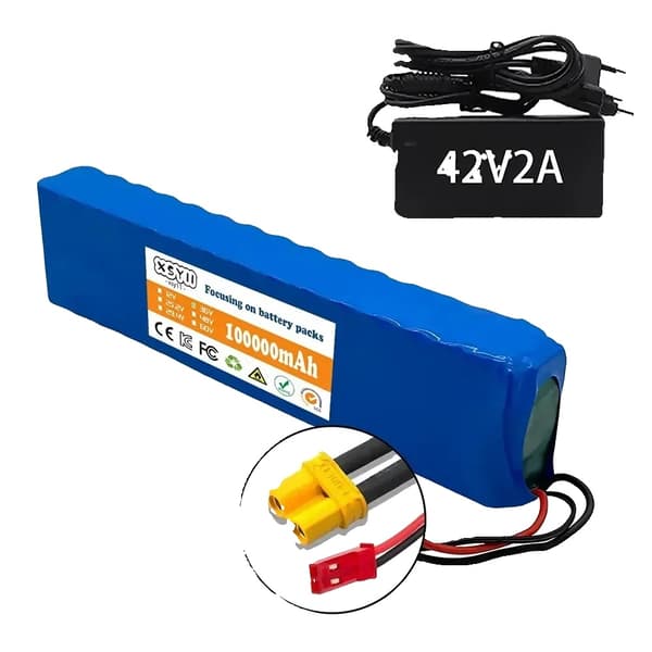 Lithiumbatteripack, 100000mAh kapacitet, 36V spänning, BMS-funktion,EU-XT30-JST