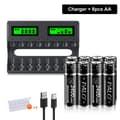 Miniatyrbillede 2 af 2: Li-Ion genopladelige batterier, 1,5V spænding, 3400mWh kapacitet, smart opladning,8stk og oplader
