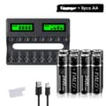 Miniatyrbillede 1 af 2: Li-Ion genopladelige batterier, 1,5V spænding, 3400mWh kapacitet, smart opladning,8stk og oplader
