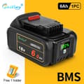 Miniatyrbillede 2 af 2: Genopladeligt batteri, 6Ah kapacitet, 18V spænding, Li-ion type,1 stk 6Ah batteri